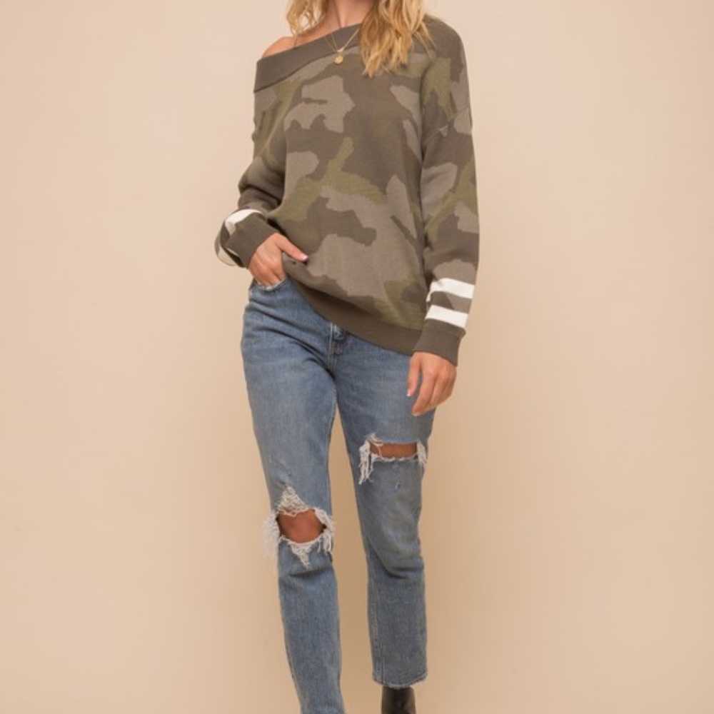 Last 1! NWT CAMOUFLAGE Camo Knit Top - Picture 13 of 13